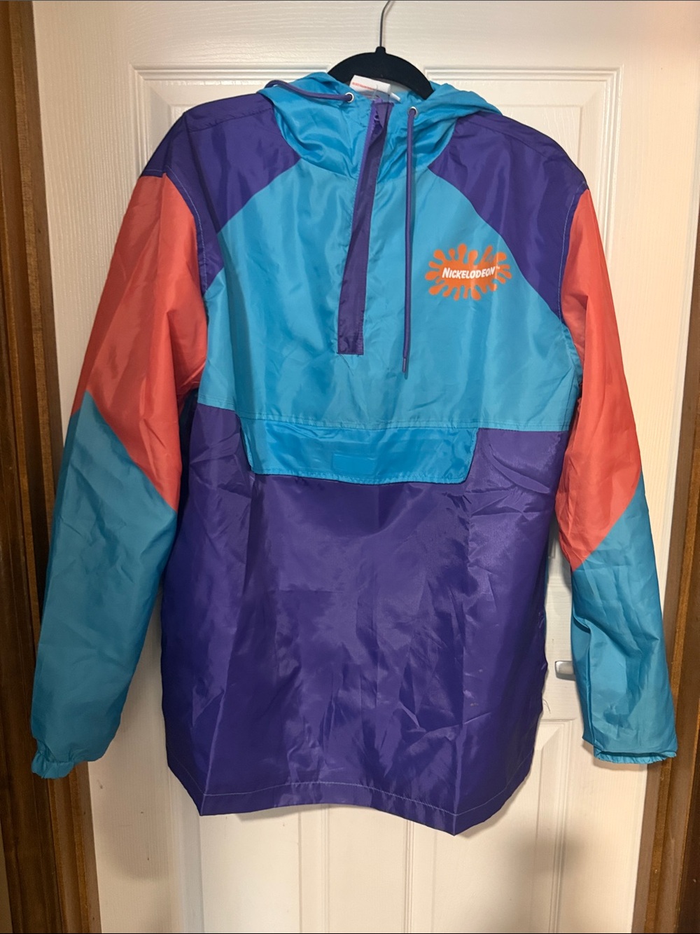 Nickelodeon Colorblock Hooded Rain Anorak - Turquoise, Purple, Coral